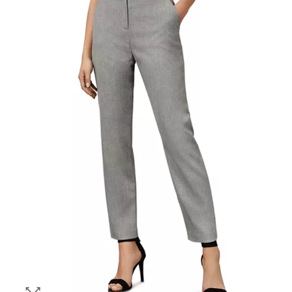 Ted Baker Daizit Textured Grey Straight Leg Trousers — Ankle — Size 2 (US 6)